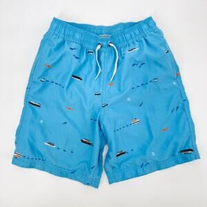 Hanna Andersson Blue Embroidered Nautical Sea Swim Shots Boys 130 cm US 8